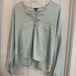 Express Light Green Women's Blouse